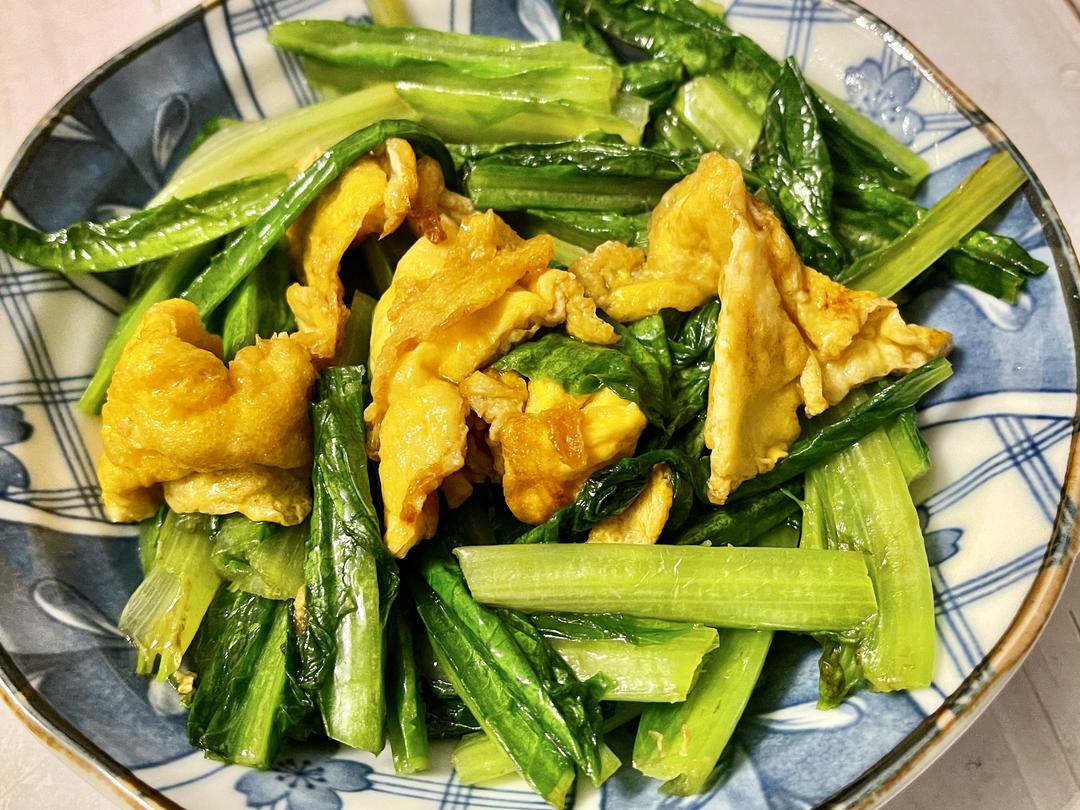 蚝油鸡蛋炒油麦菜