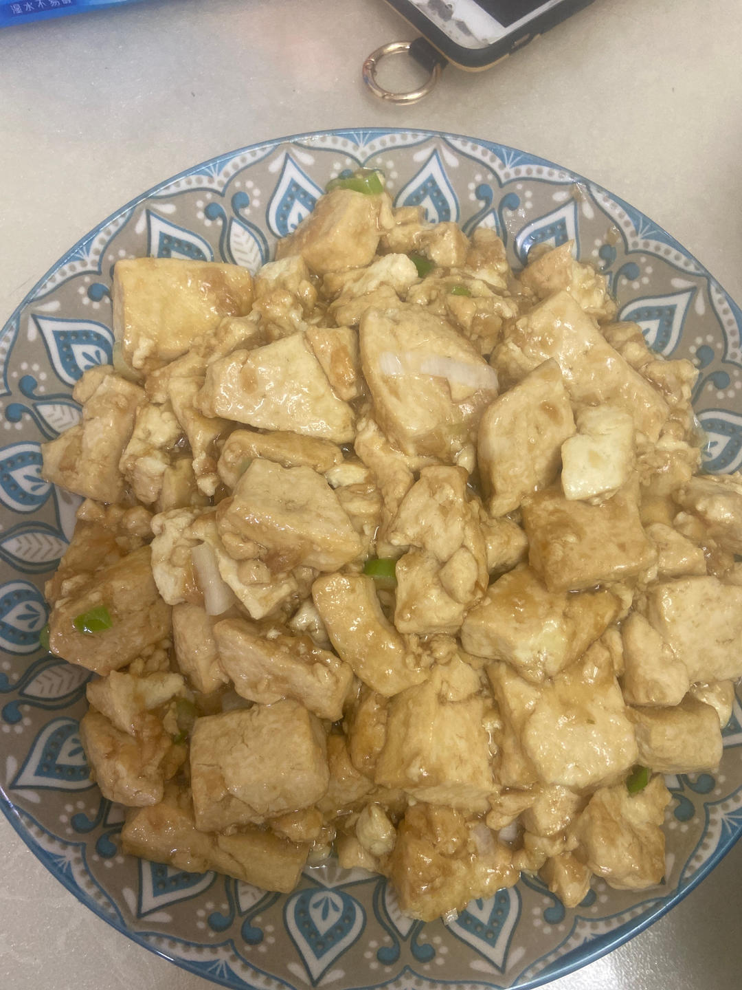 不放肉也超下饭的葱焖豆腐