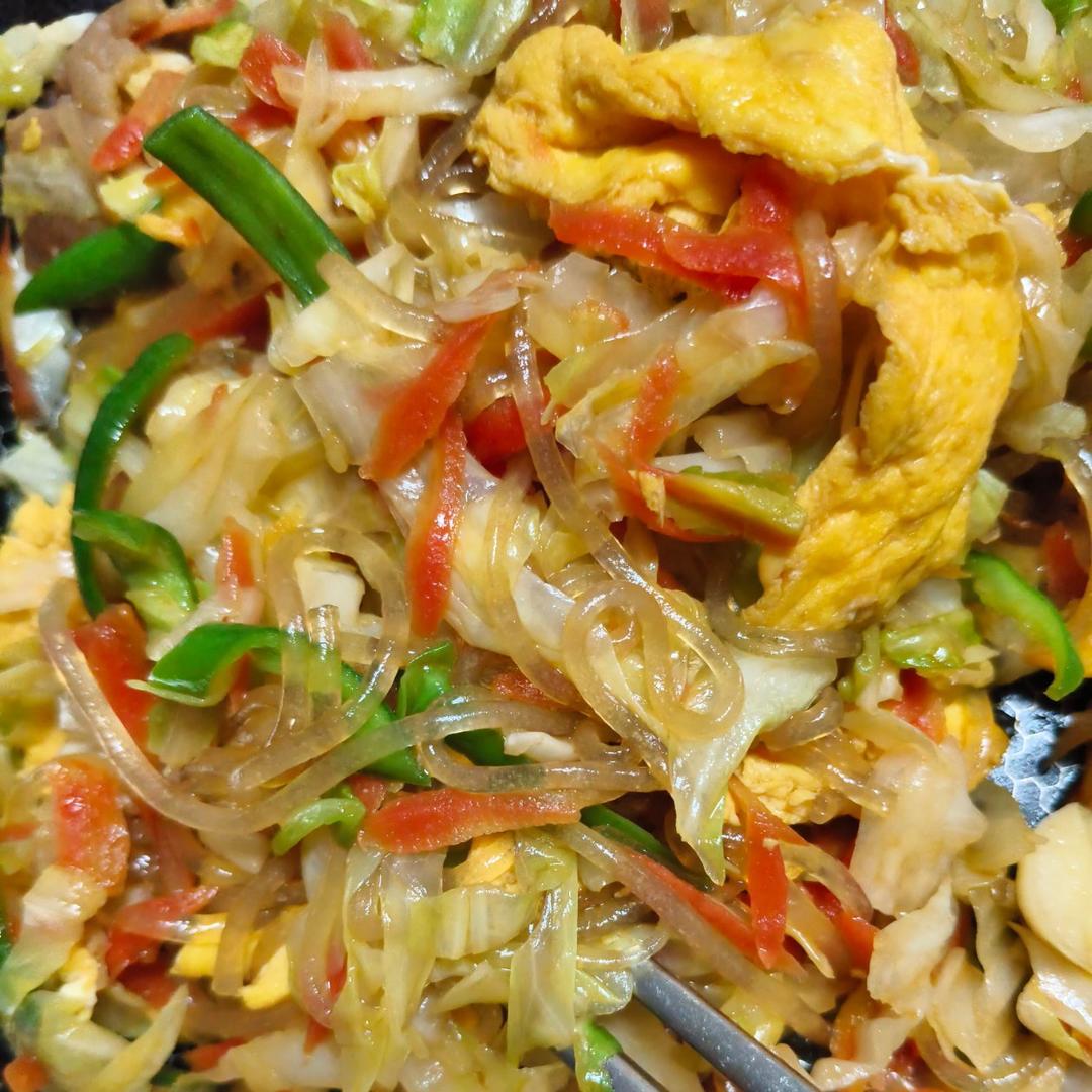 家常小炒：包菜炒粉丝