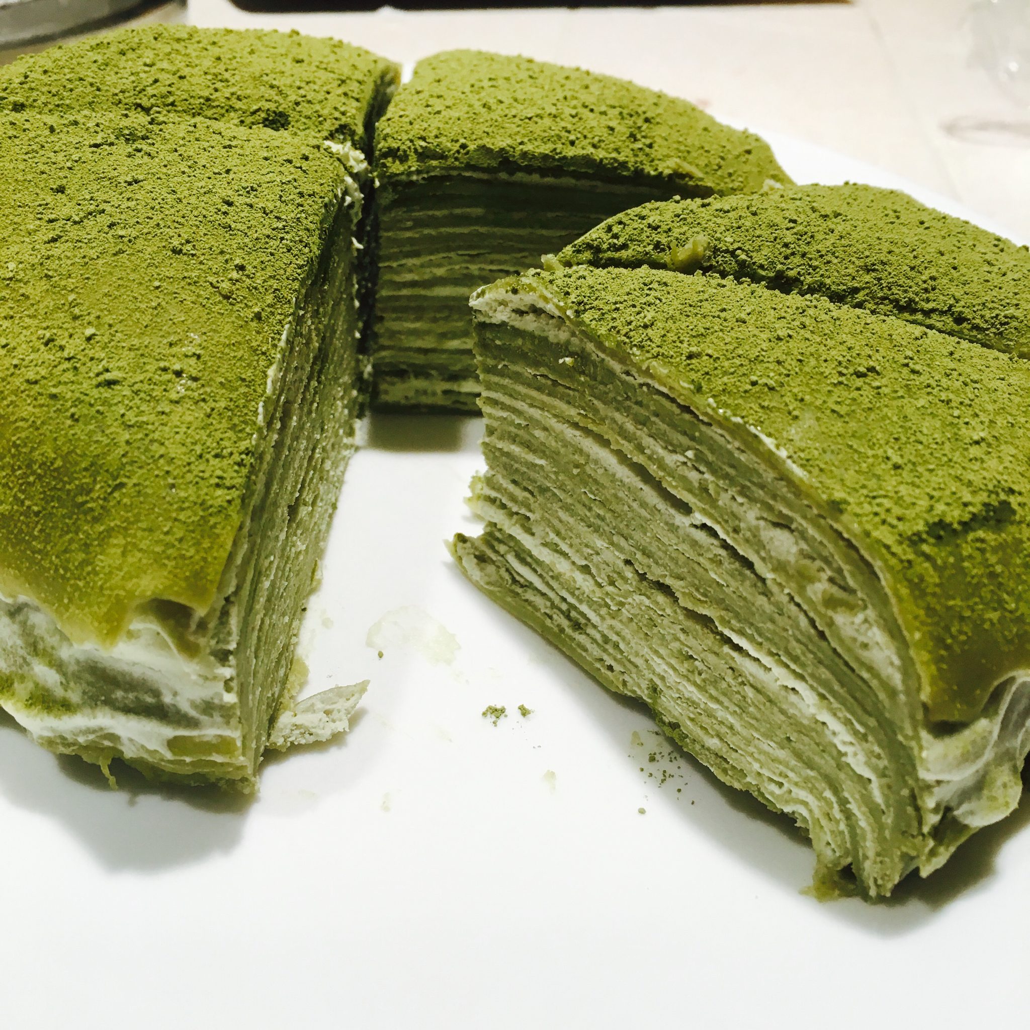 美味的煎蛋糕—抹茶千层蛋糕