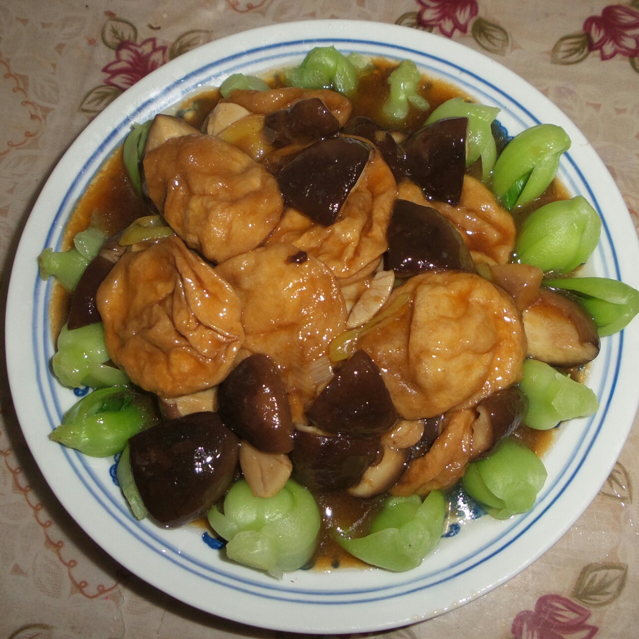 香菇面筋炒青菜