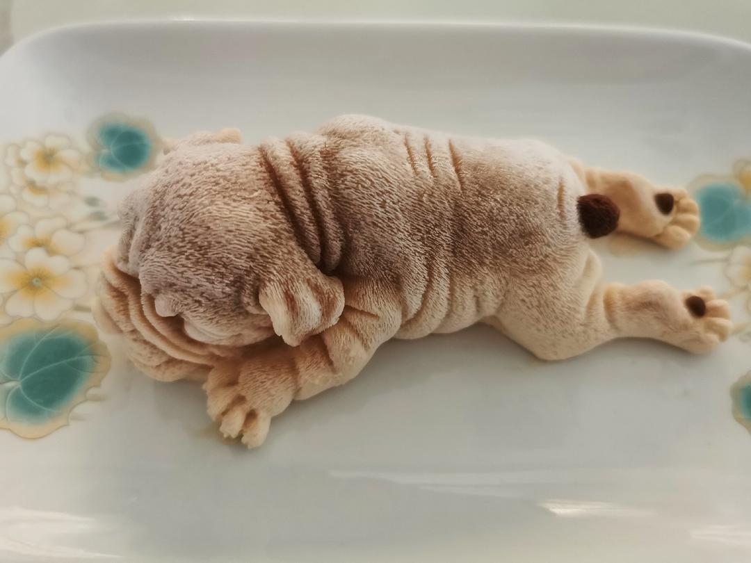 沙皮狗，脏脏小奶狗，巧克力慕斯狗，仿真卡通动物慕斯