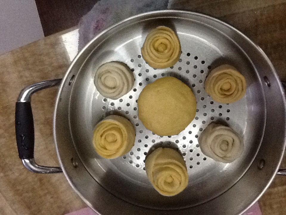 南瓜玫瑰花馒头