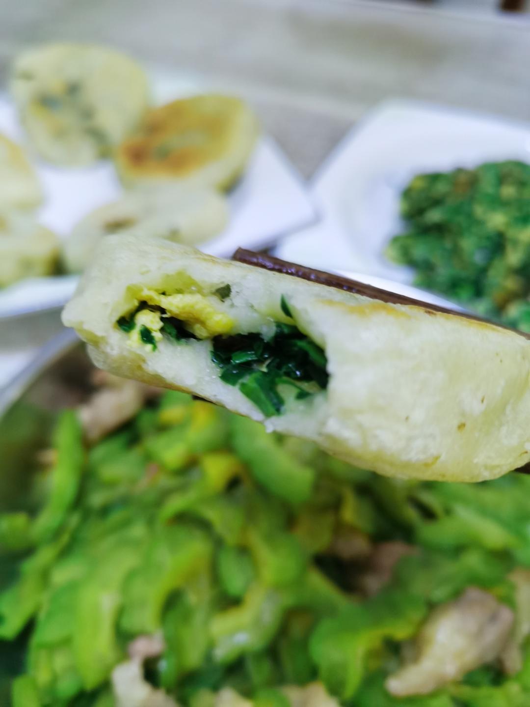 不用揉面的发面韭菜饼