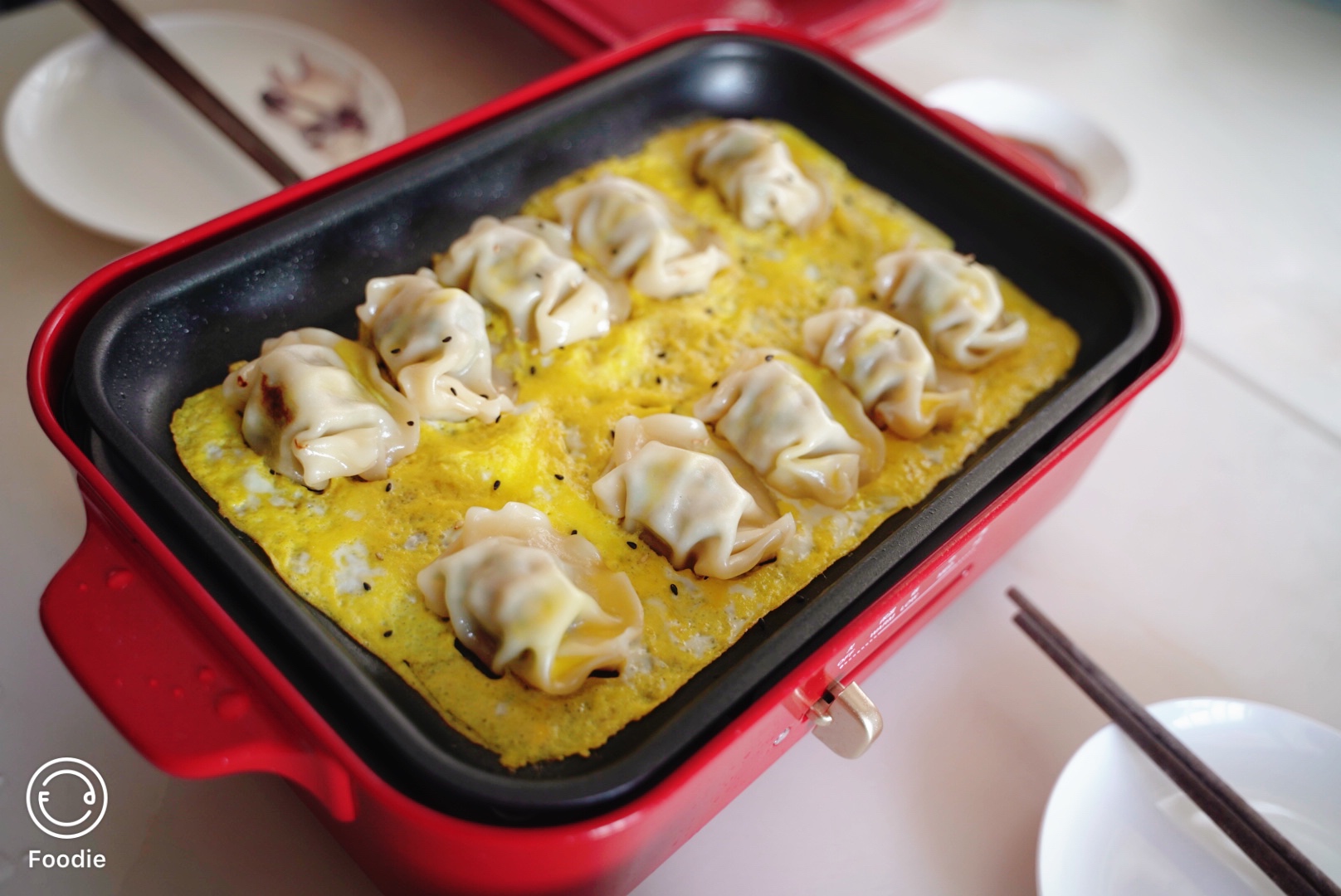 brono网红锅试用超高颜值的鸡蛋煎饺快手早餐的做法 步骤1
