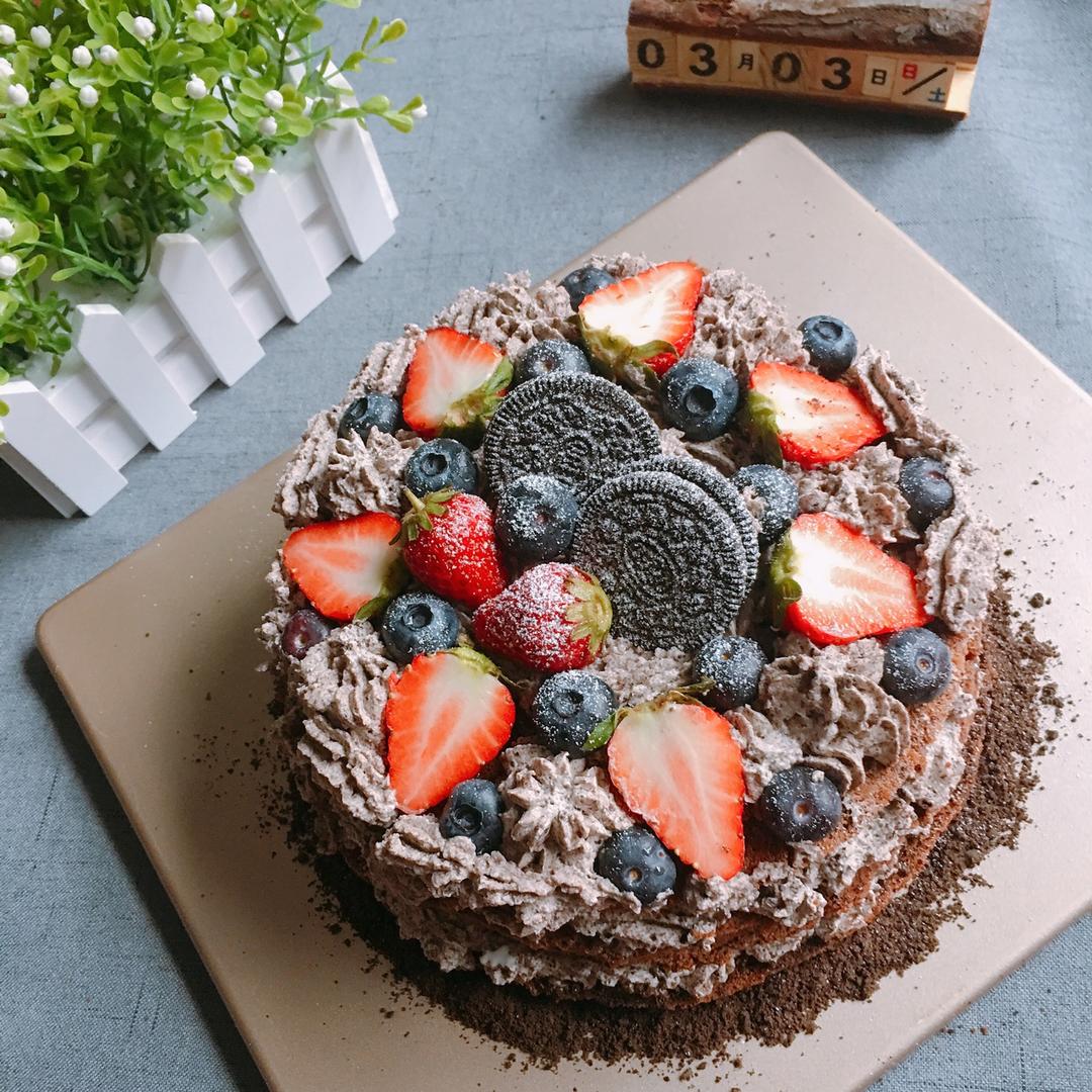 献身数学的teacher潘做的咸奶油奥利奥生日蛋糕