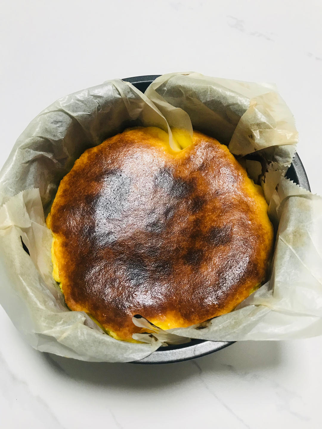 5种原料自制6寸巴斯克芝士蛋糕(绵软不流❤)零基础🔥简单版