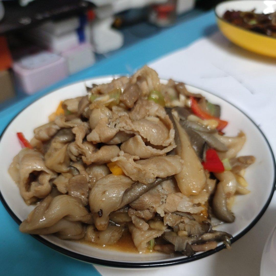 平菇炒肉片