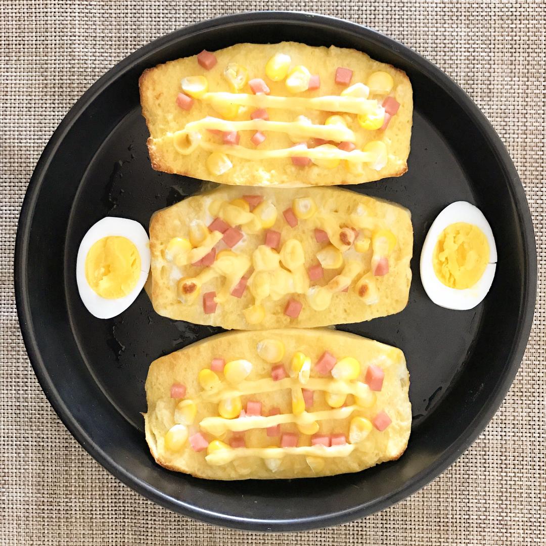 芝士火腿玉米馒头片