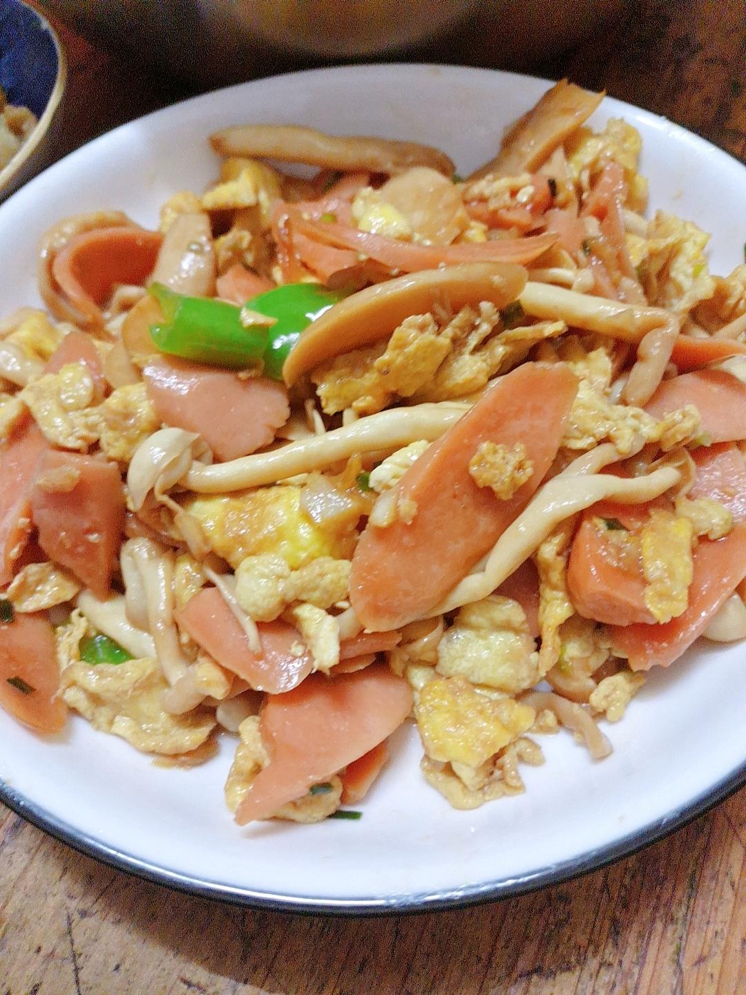 白玉菇炒火腿