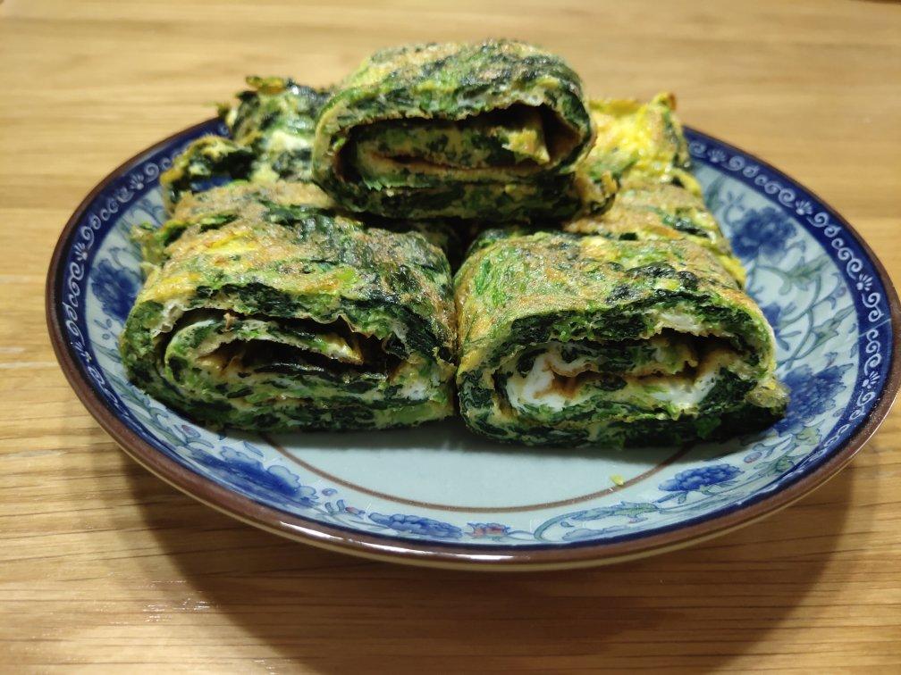菠菜鸡蛋卷