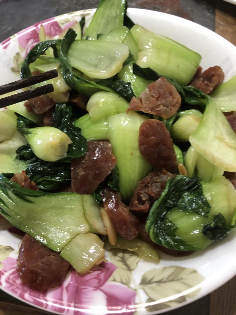 油菜炒腊肠