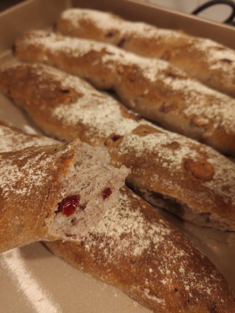 无油核桃果干面包棒~天然酵种