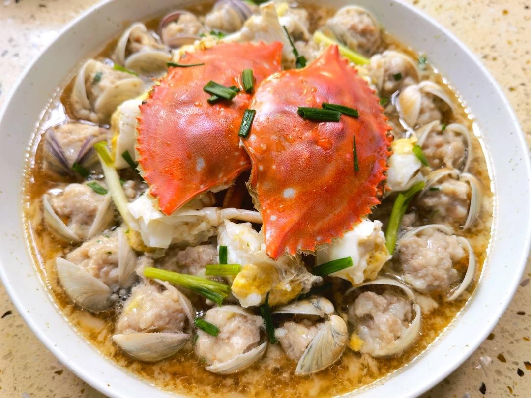 肉末蒸梭子蟹
