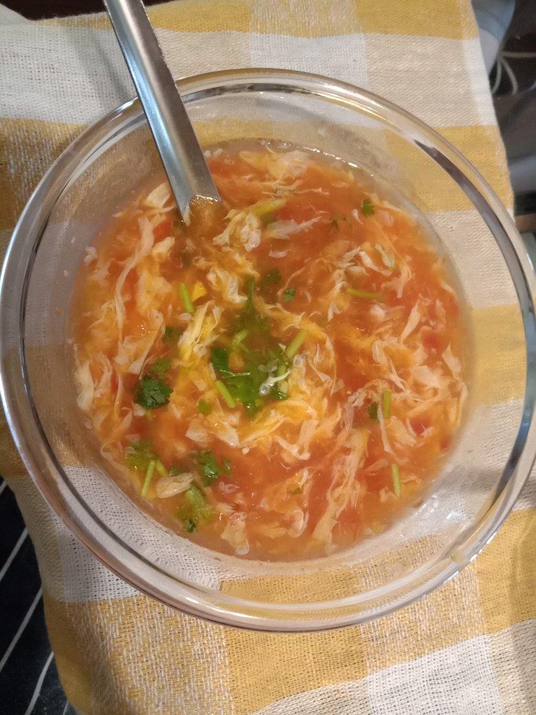 西红柿鸡蛋拌汤