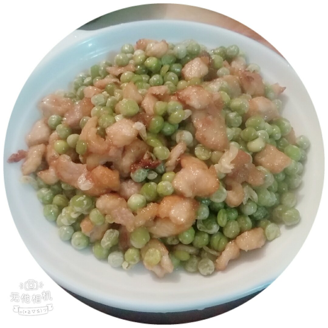 青豌豆炒肉丁