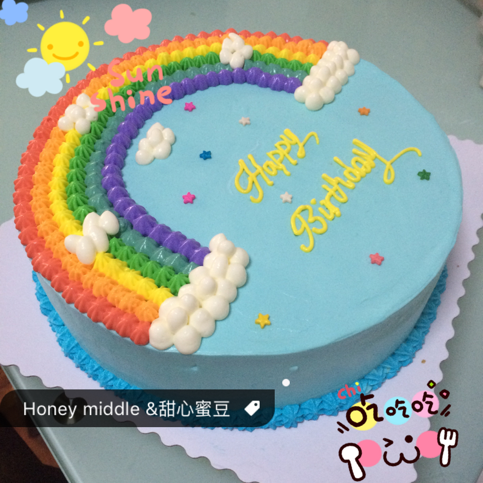 详细的裱花教程--彩虹蛋糕