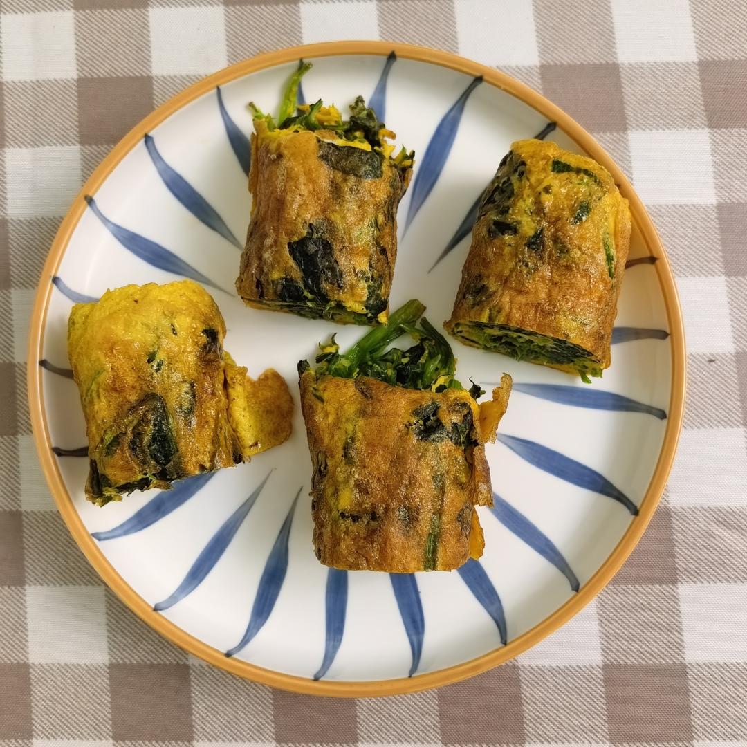 简易版菠菜鸡蛋卷懒人菜