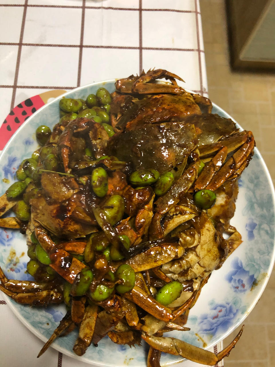 酱炒螃蟹（六月黄）毛豆