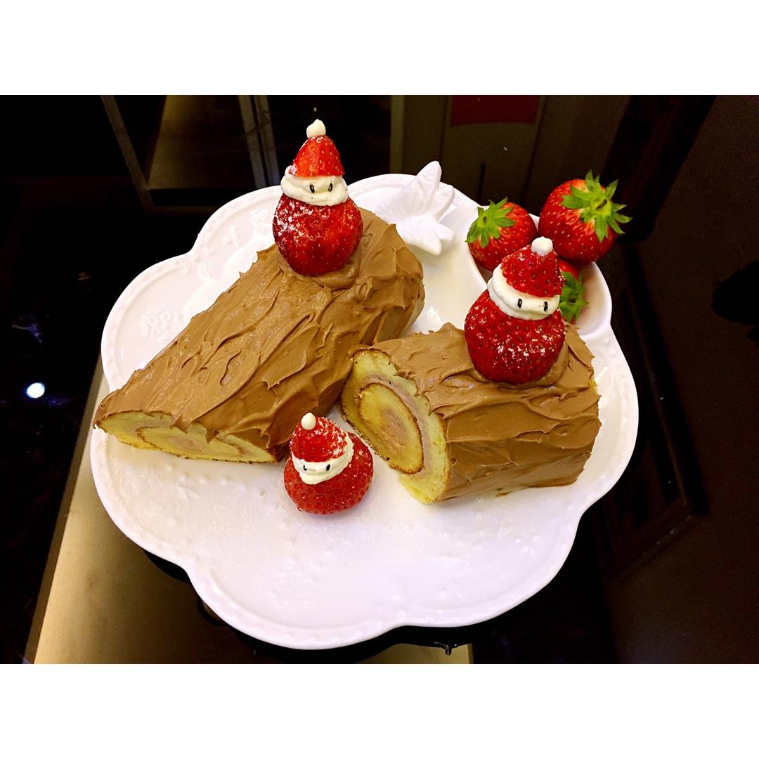 圣诞树根蛋糕~简单版