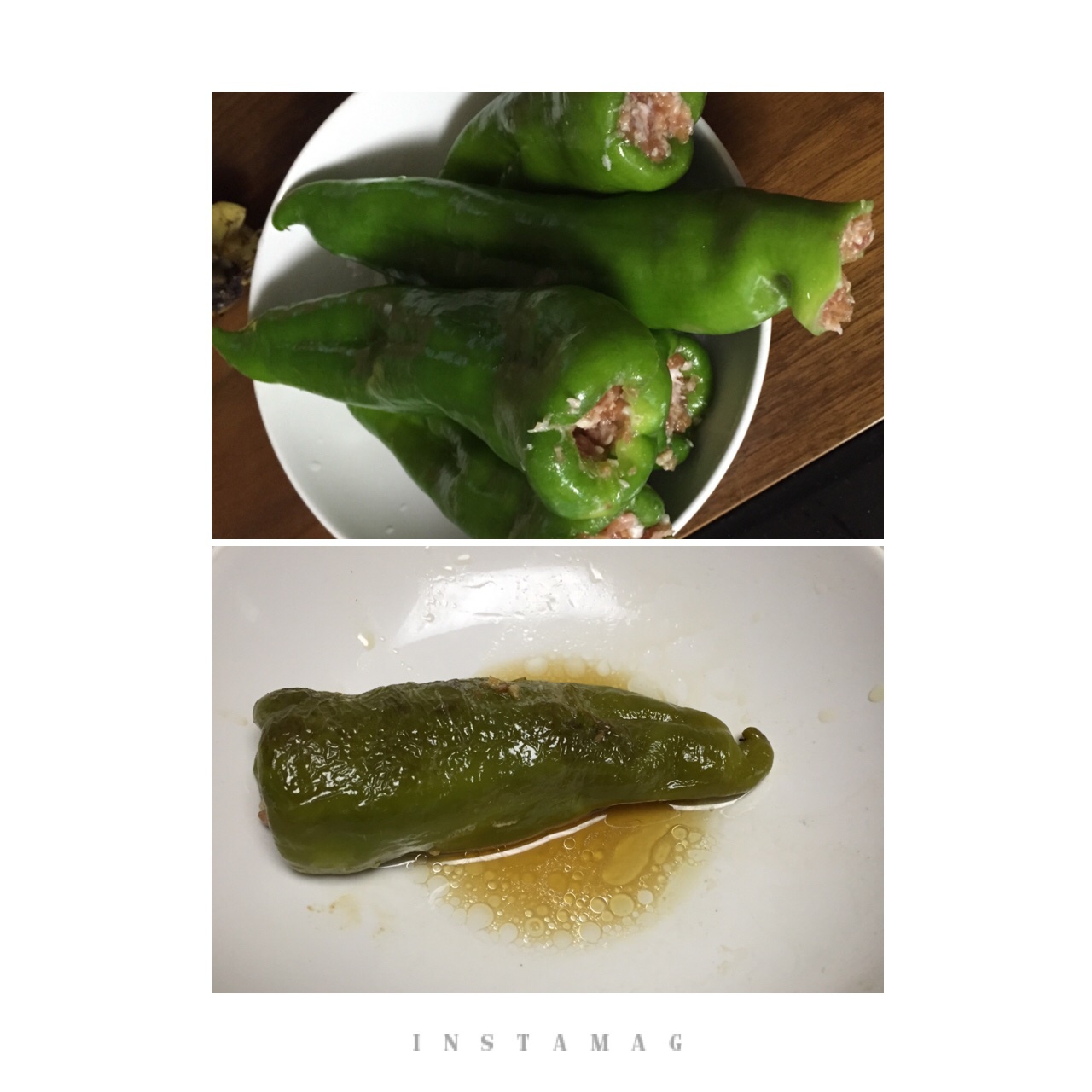 肉馅辣椒-新手下厨 stuffed Chili pepper