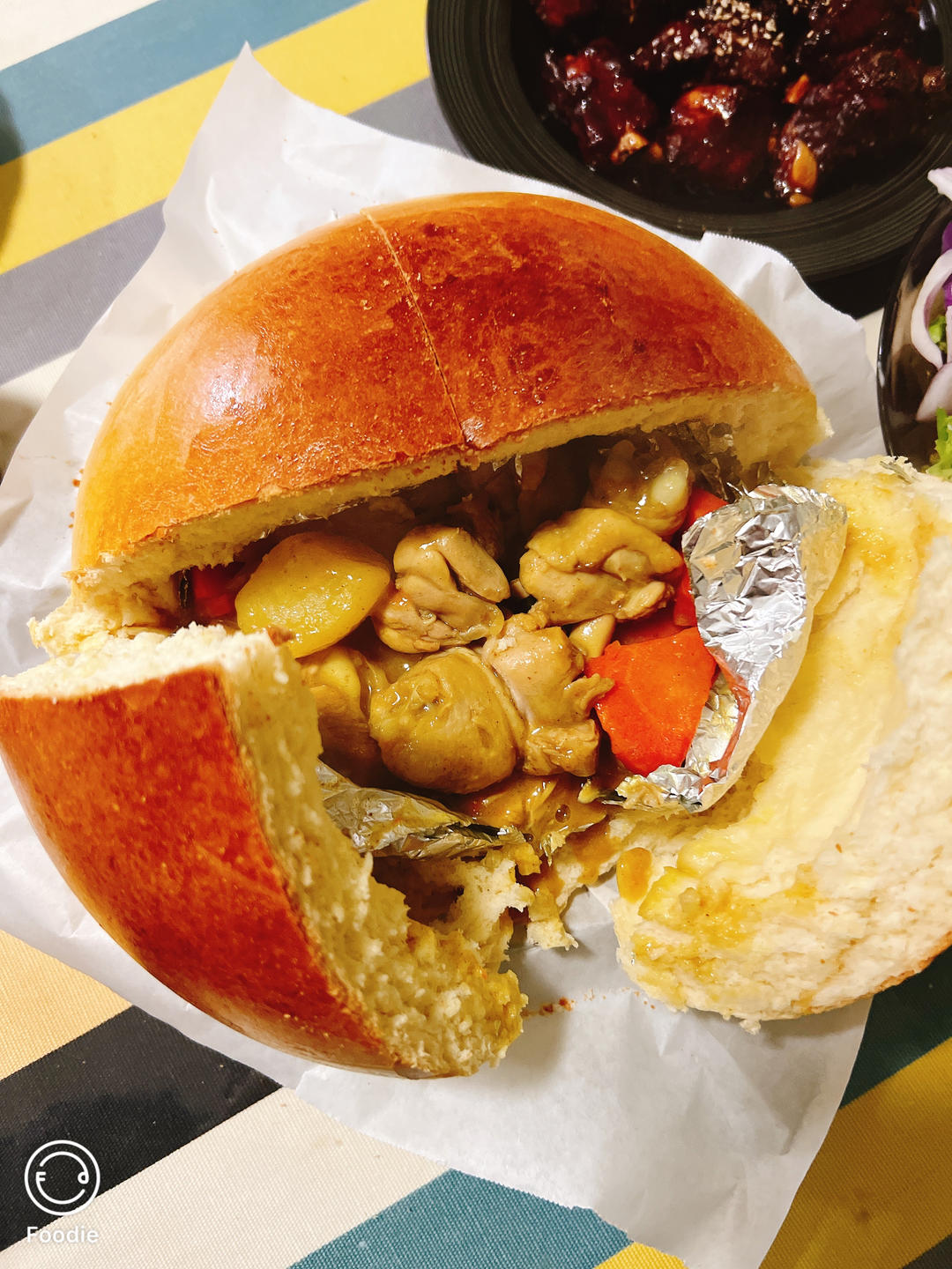 【爆浆咖喱面包鸡】