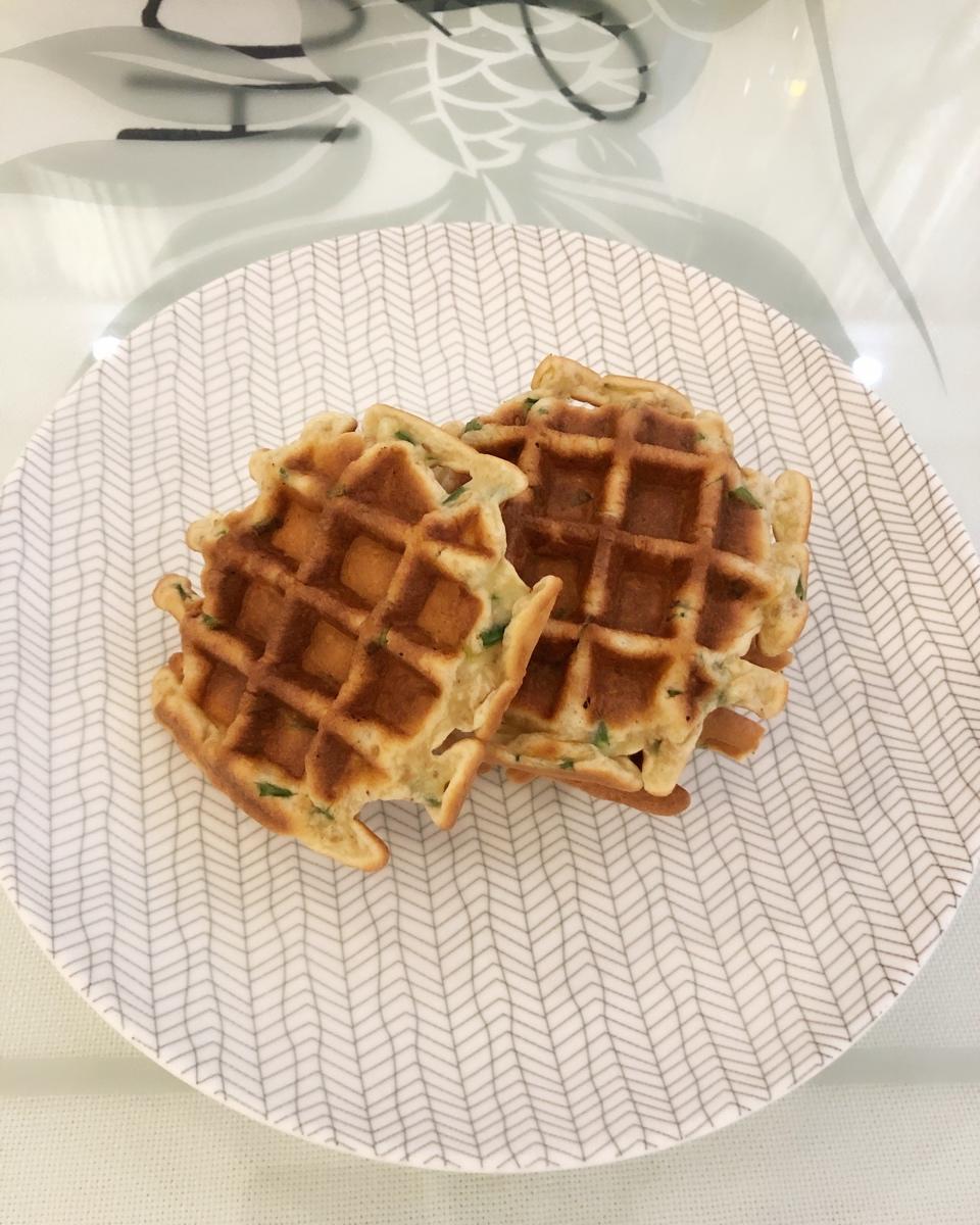 香葱芝麻糯米华夫饼