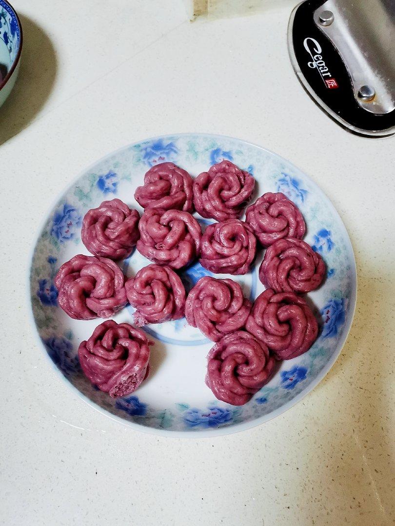 紫薯玫瑰花馒头