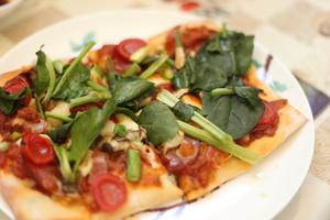芦笋蘑菇菠菜素食薄底披萨的做法 步骤11
