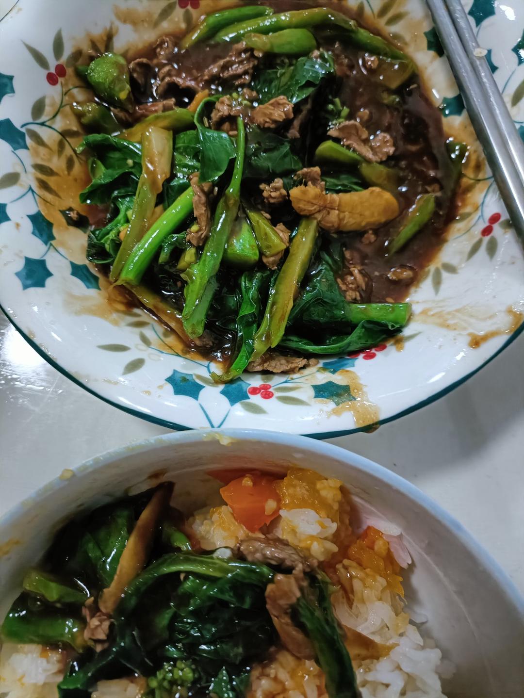 芥兰炒牛肉