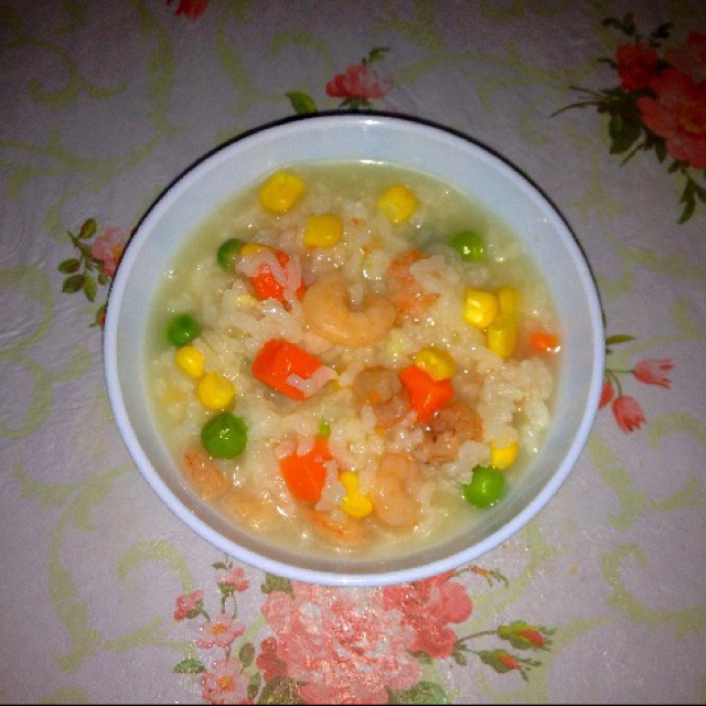 鲜虾蔬菜粥