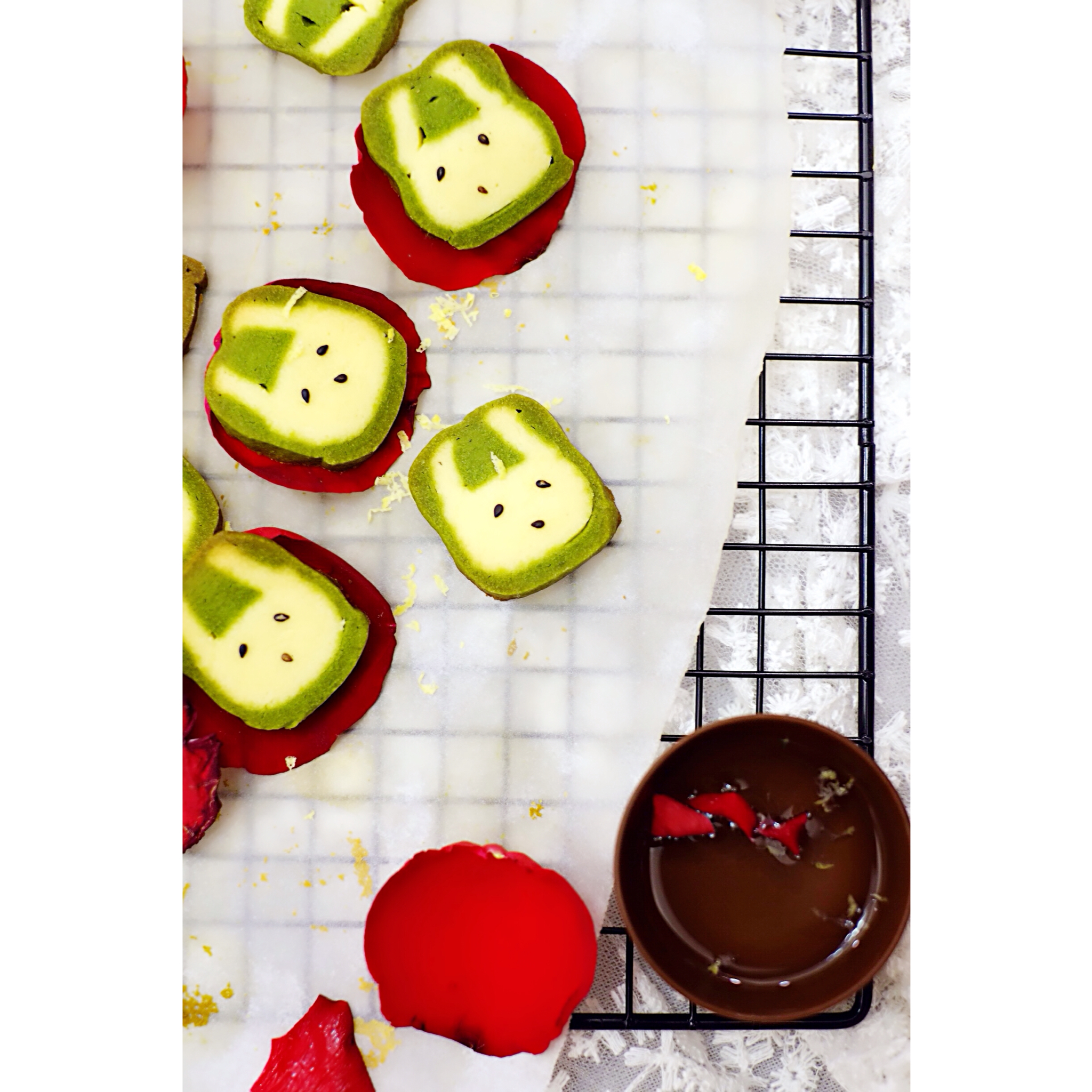 抹茶兔兔曲奇（比熊猫简单！超详细实物图+超良心手绘图）