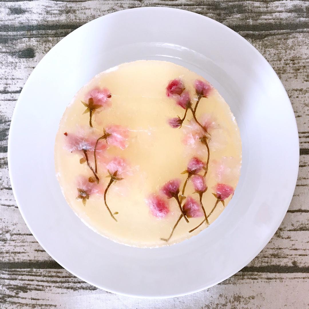 颜值爆表的樱花慕斯。（6寸圆模）