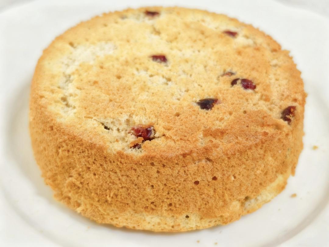 空气炸锅无油低糖蔓越莓戚风蛋糕