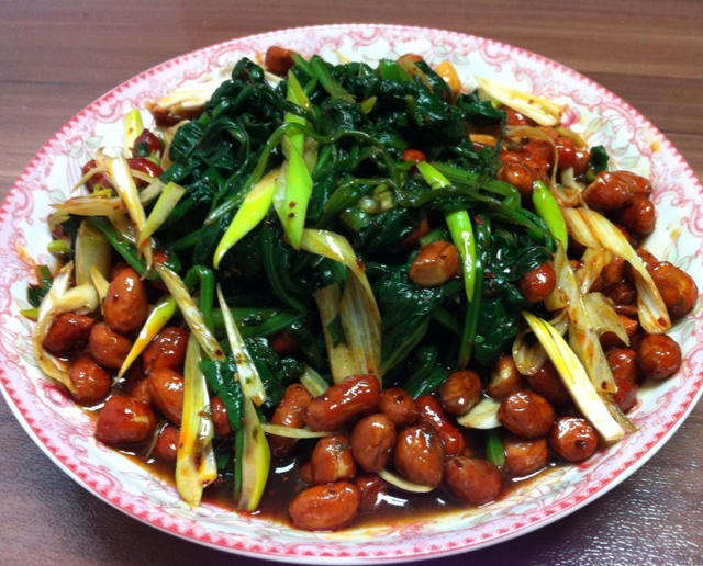 陈醋菠菜花生米