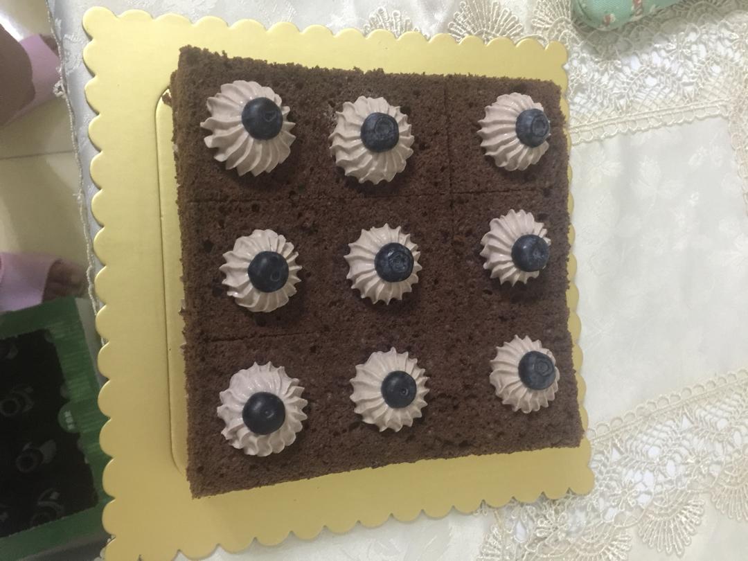 可可方形装饰蛋糕