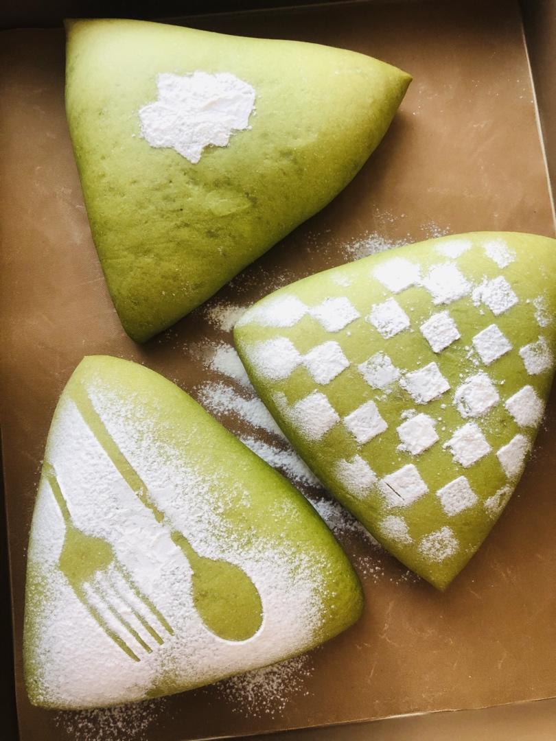 抹茶芋泥麻薯软欧包🍃夏日小清新