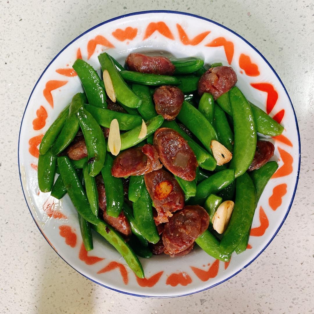 甜豆炒腊肠