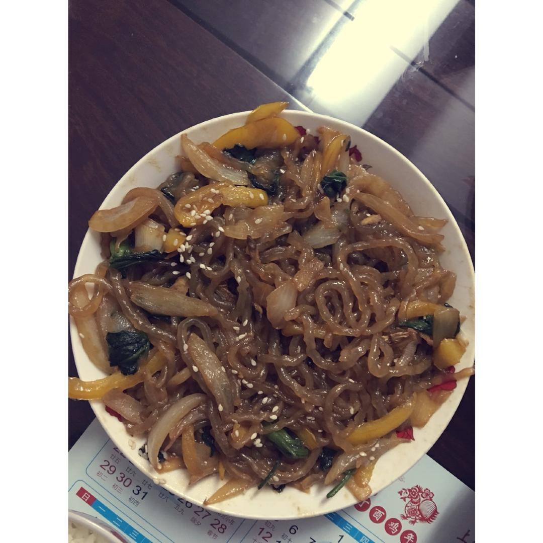 韩式粉丝炒杂菜 Korean Style Glass Noodles with Vegetables