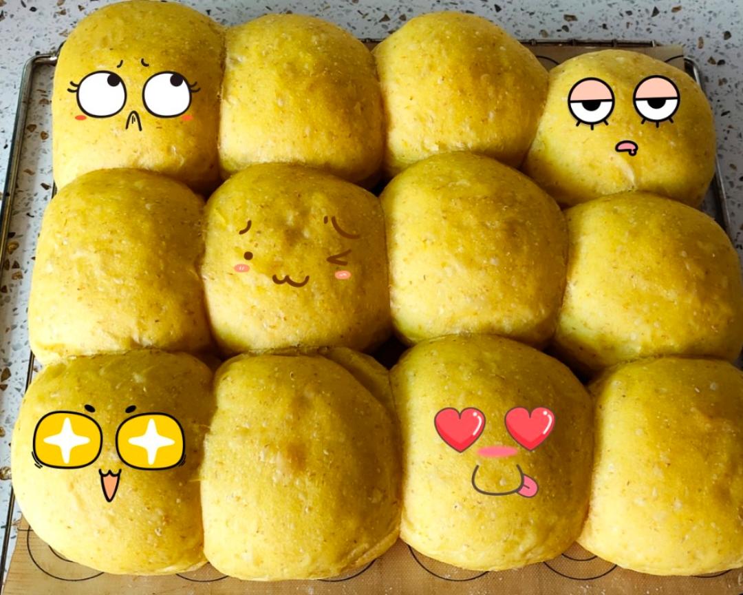 无糖南瓜牛奶餐包(中种法)