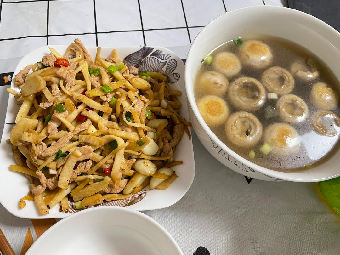 家常菜－茭白炒肉丝