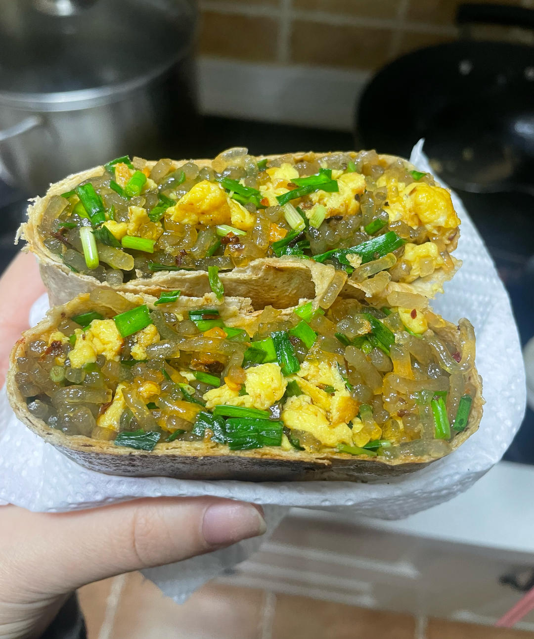 鲁南名吃——滕州菜煎饼 附电饼铛摊煎饼