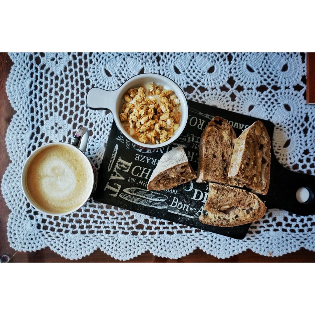 天然酵种肉桂葡萄干核桃欧包（附处理湿面团方法）