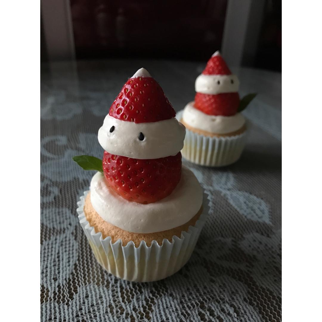 圣诞老人杯子蛋糕的做法！