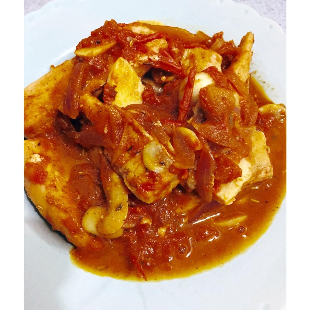 番茄炖鸡胸丨健康·三餐