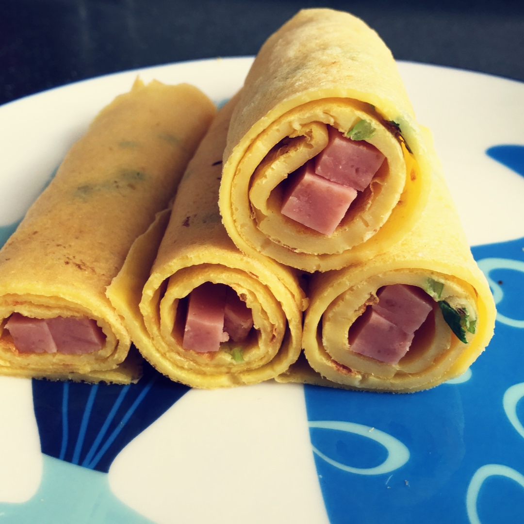 云涛做的香葱鸡蛋卷饼