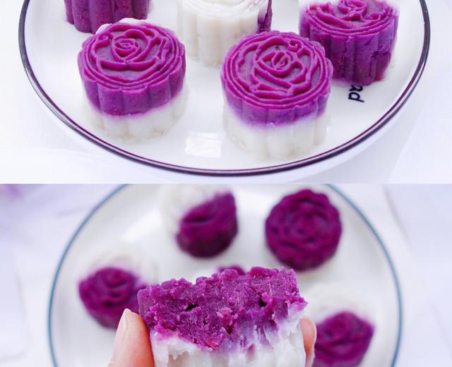 低卡低脂❗️健脾养胃的紫薯山药糕❗️巨好吃❗️的做法