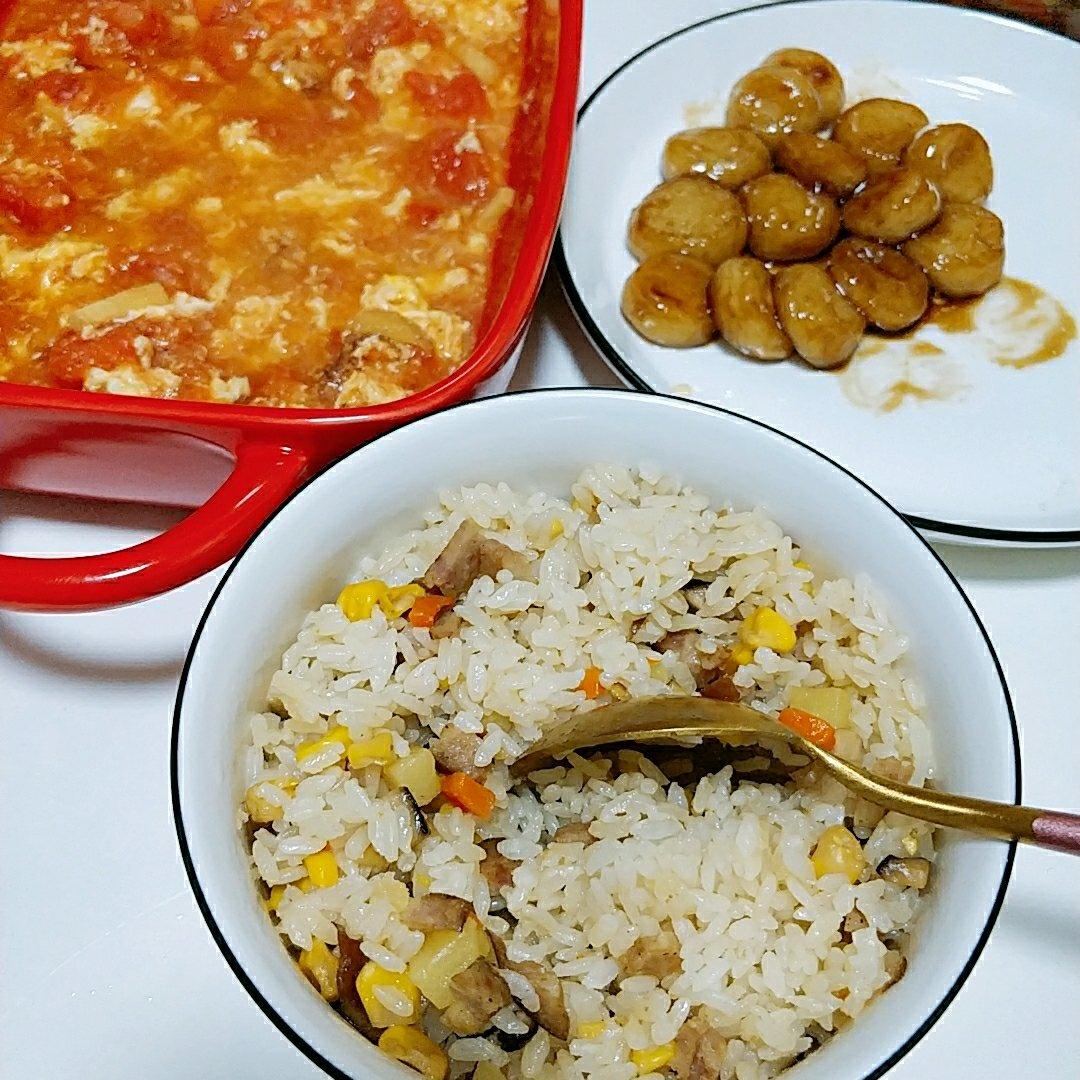电饭锅版香菇腊肠饭