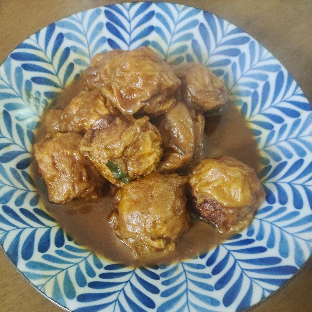 红烧油面筋塞肉