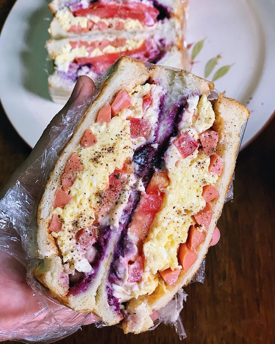 网红EGG DROP芝士厚蛋烧三明治 🥪『平底锅美食』